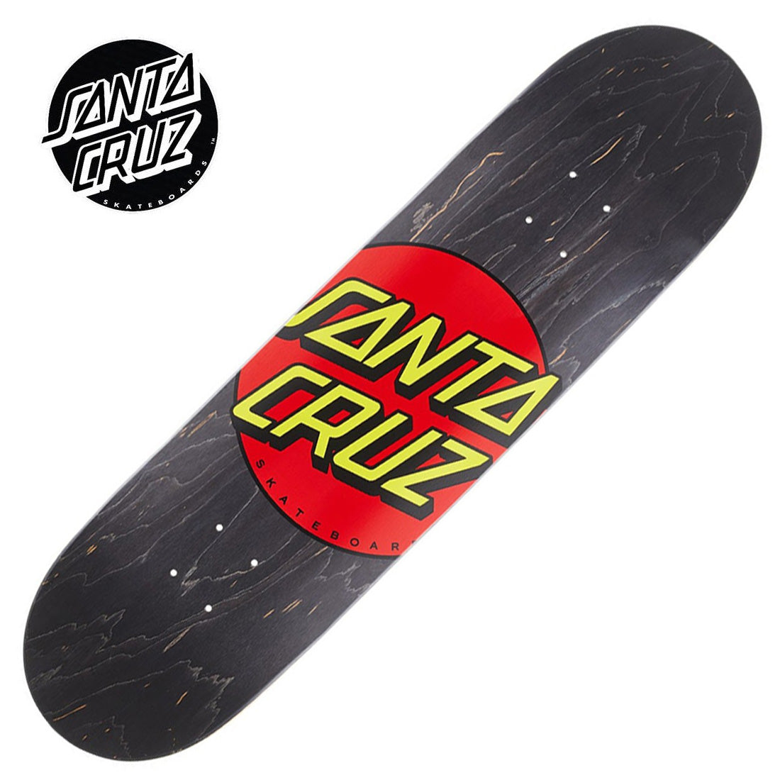 Santa Cruz Classic Dot Taper Tip 8.25 Deck - Black Skateboard Decks Modern Street