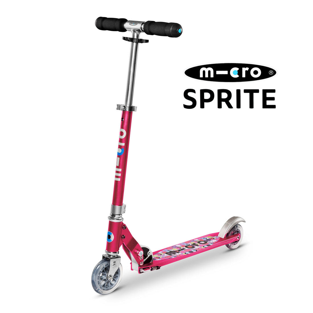 Micro Sprite Scooter - Raspberry Floral Dot Scooter Completes Rec