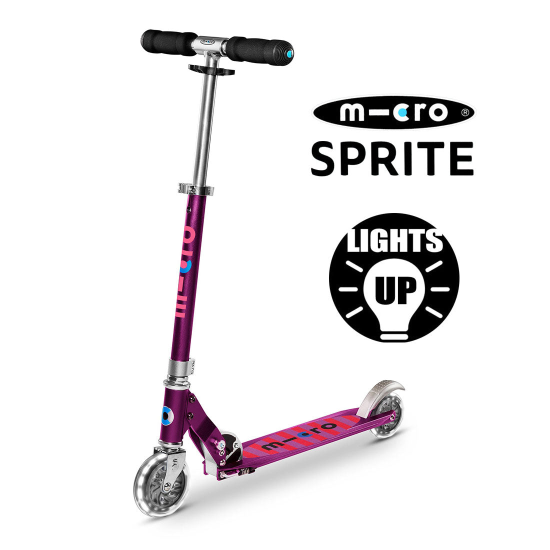 Micro Sprite LED Scooter - Purple Stripe Scooter Completes Rec