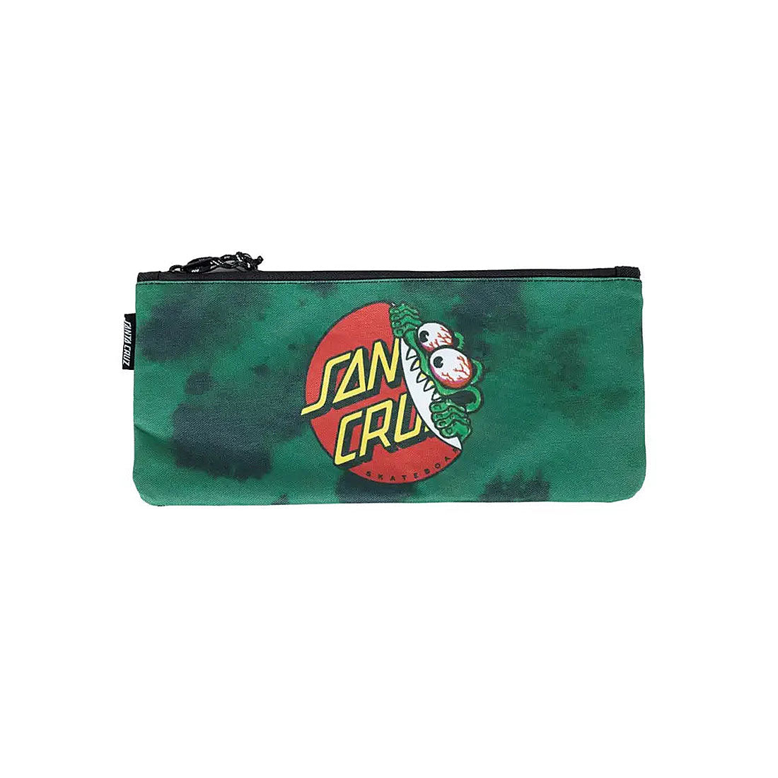 Santa Cruz Beware Dot Pencil Case - Green Tie Dye Skateboard Accessories