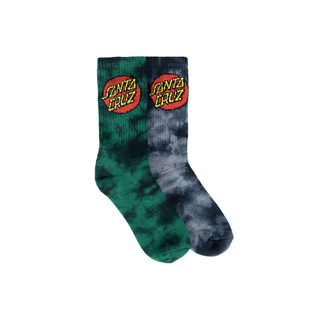 Santa Cruz Youth Crew Socks 2pk - Classic Dot Tie Dye Apparel Socks