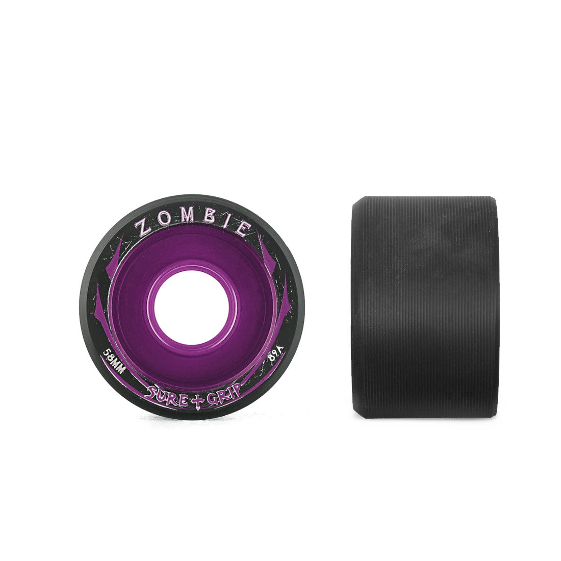 Sure-Grip Zombie Low 58x38mm 4pk Purple 89A Roller Skate Wheels