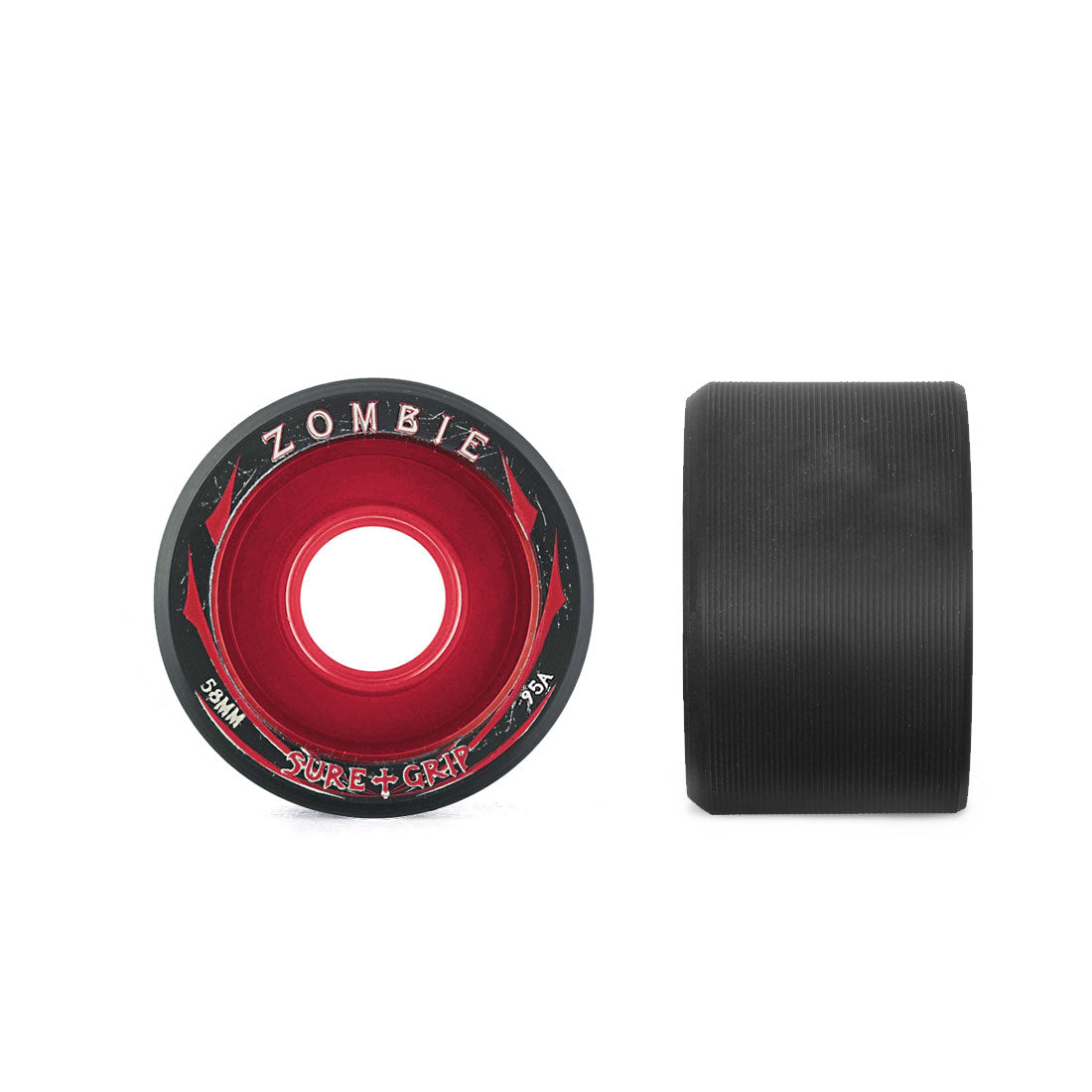 Sure-Grip Zombie Low 58x38mm 4pk Red 95A Roller Skate Wheels