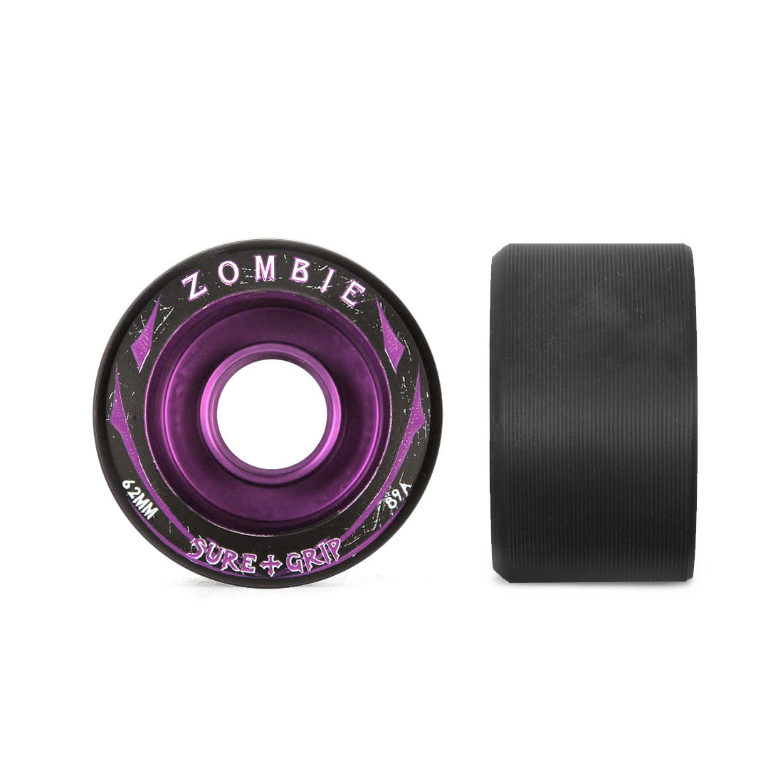 Sure-Grip Zombie Mid 62x38mm 4pk Purple 89A Roller Skate Wheels