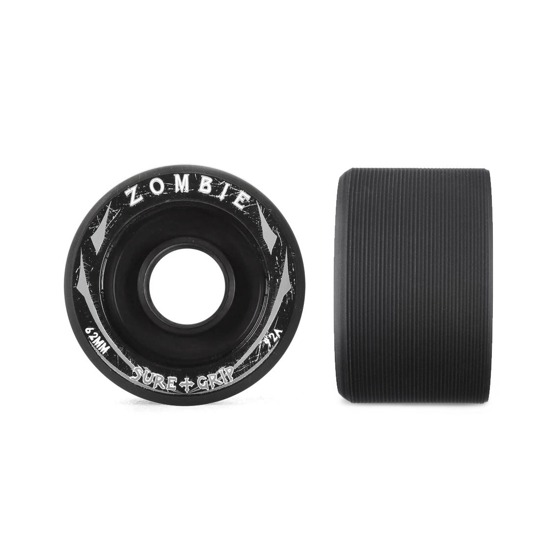 Sure-Grip Zombie Max 62x44mm 4pk Black 92A Roller Skate Wheels