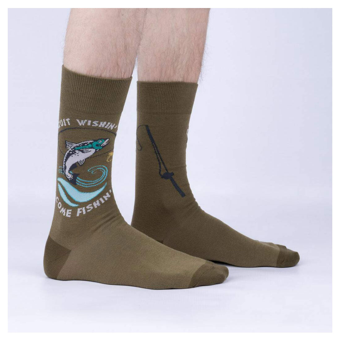 Sock It To Me - Adult Crew - Quit Wishin & Come Fishin Apparel Socks