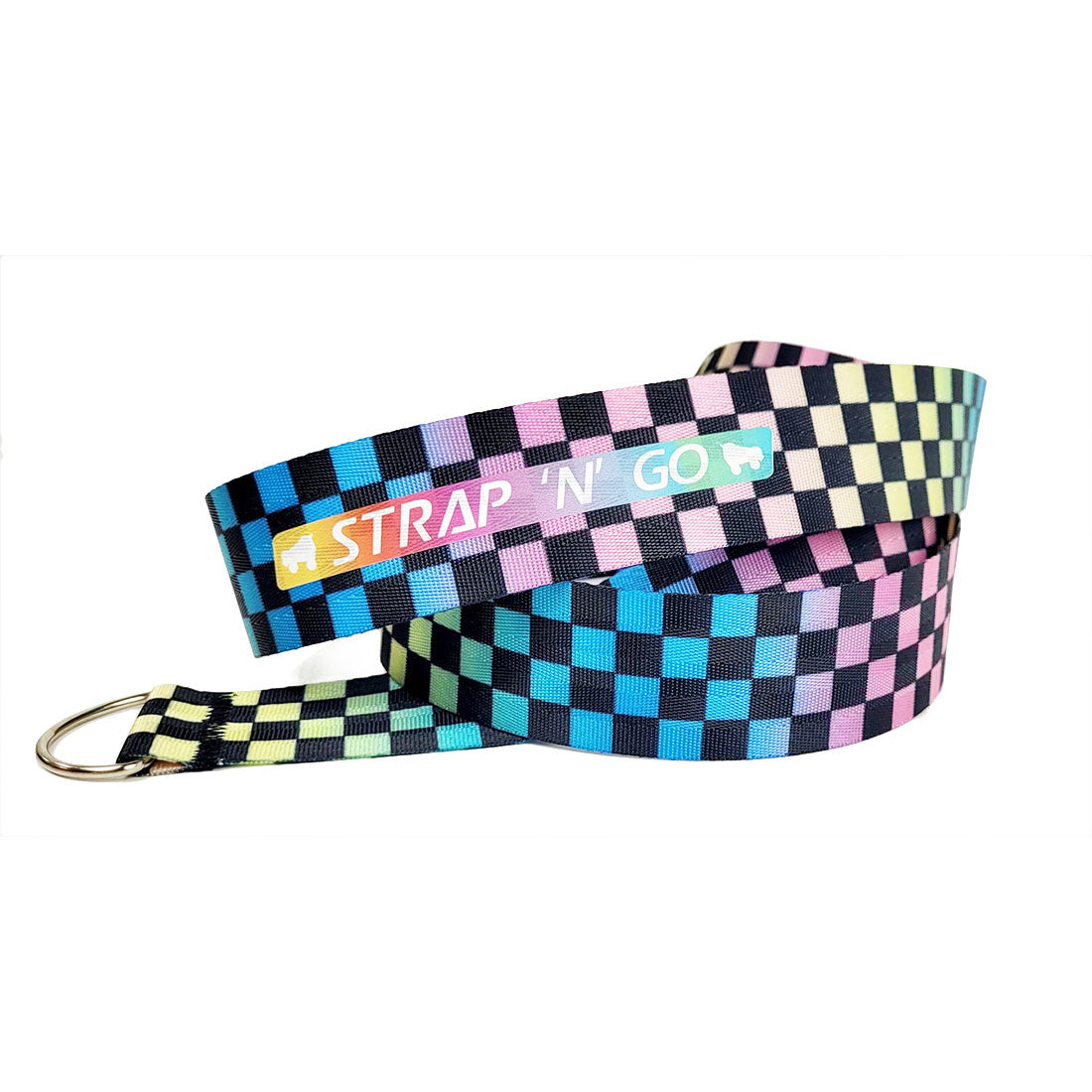 Strap N Go Skate Noose/Leash - Patterns Rainbow Checkers Roller Skate Accessories