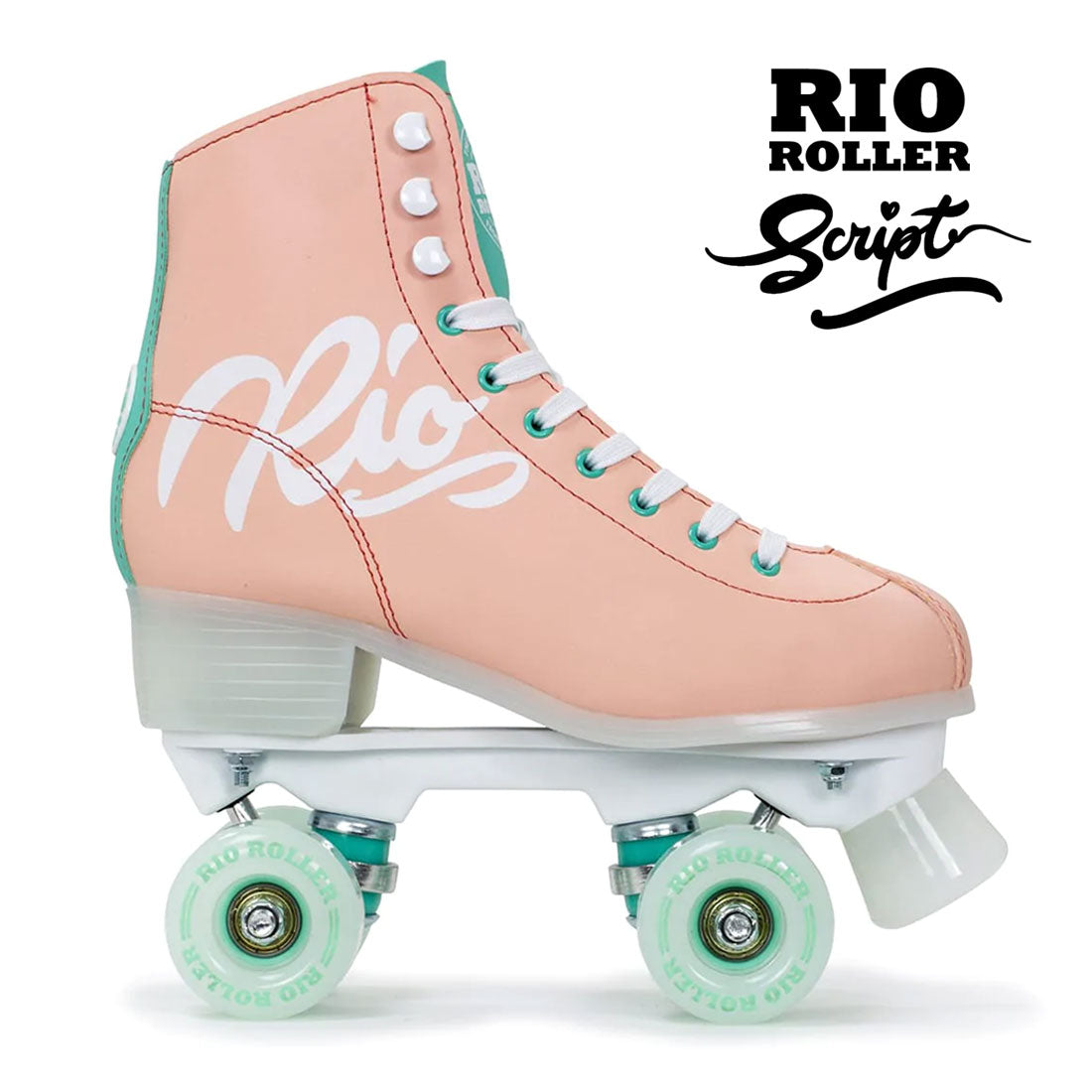 Rio Roller Script - Peach/Green Roller Skates