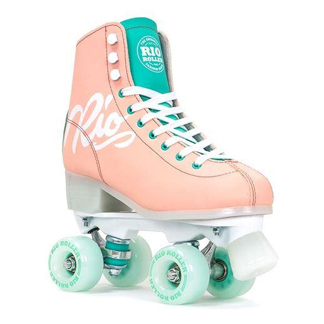 Rio Roller Script - Peach/Green Roller Skates