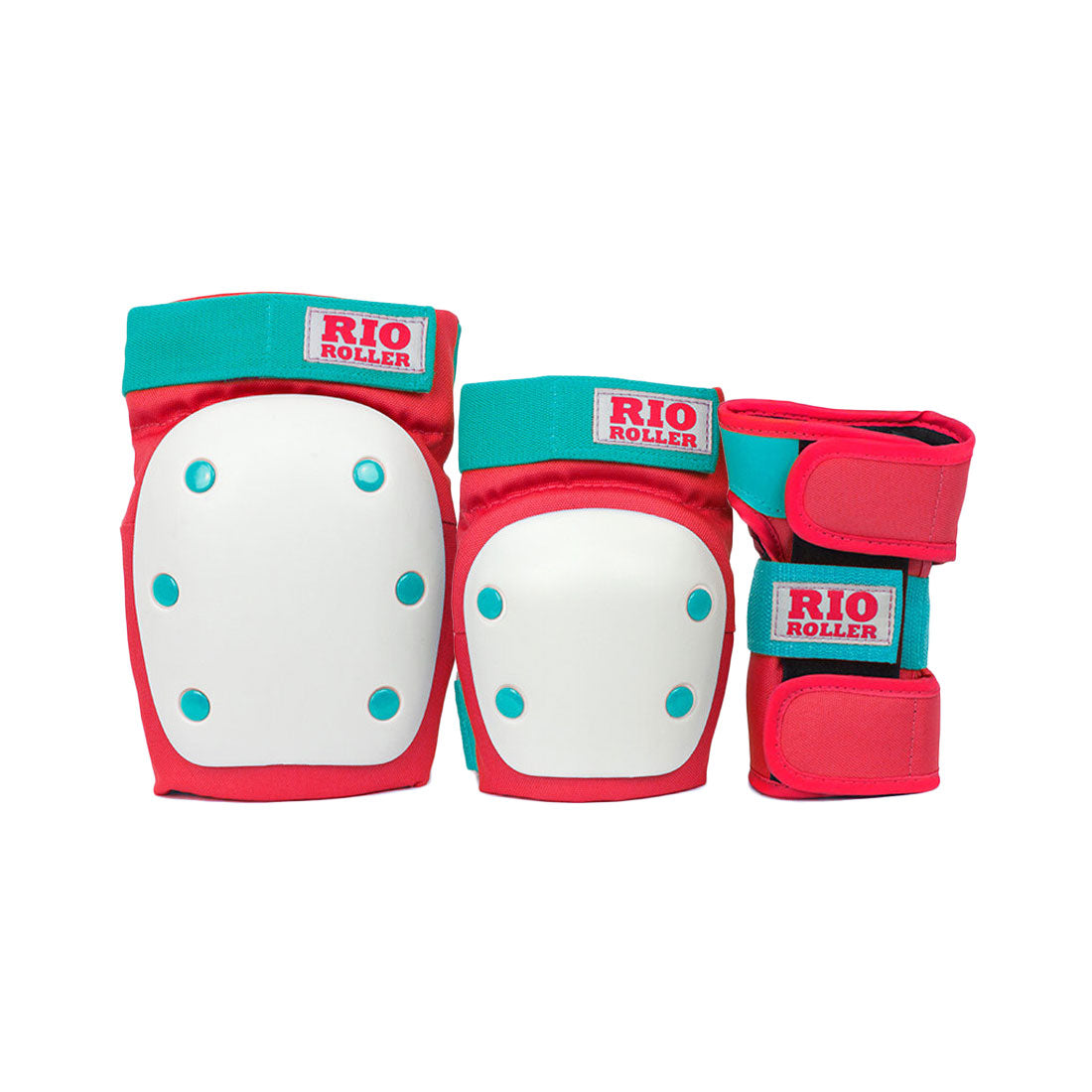 Rio Roller Triple Pad Set - Red/Mint Protective Gear