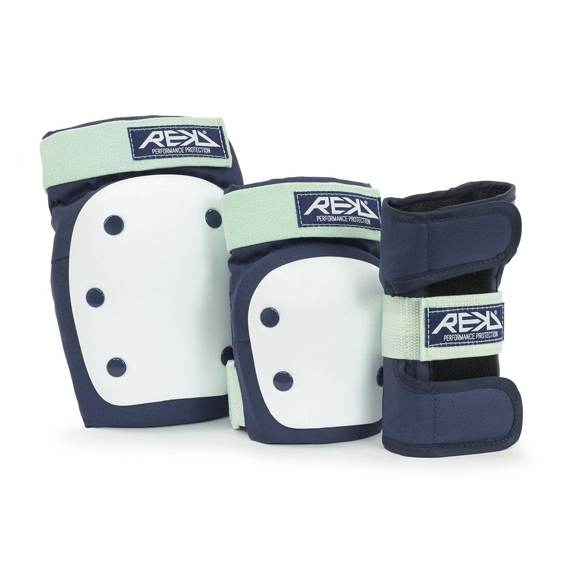 REKD Heavy Duty Tri-Pack Adult - Blue/Mint Protective Gear