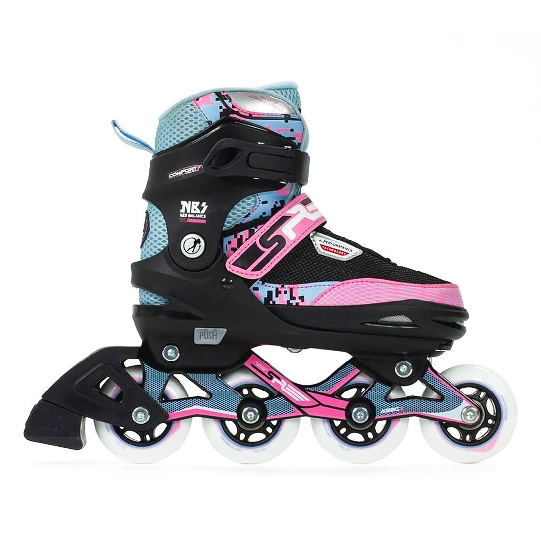 SFR Pixel Adjustable Skate - Blue/Pink Inline Kids