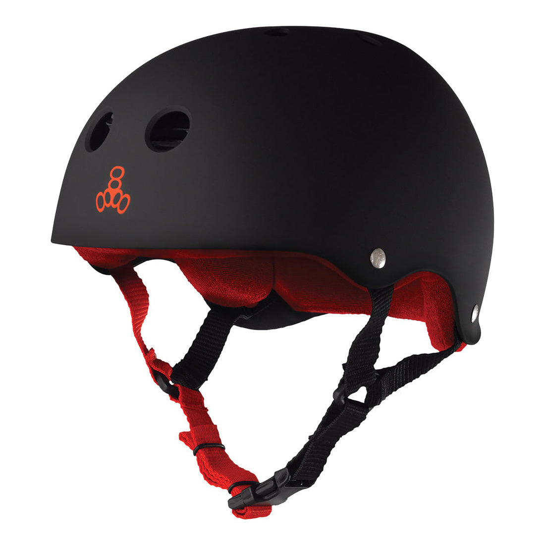 Triple 8 Skate SS Helmet - Black/Red Rubber Helmets