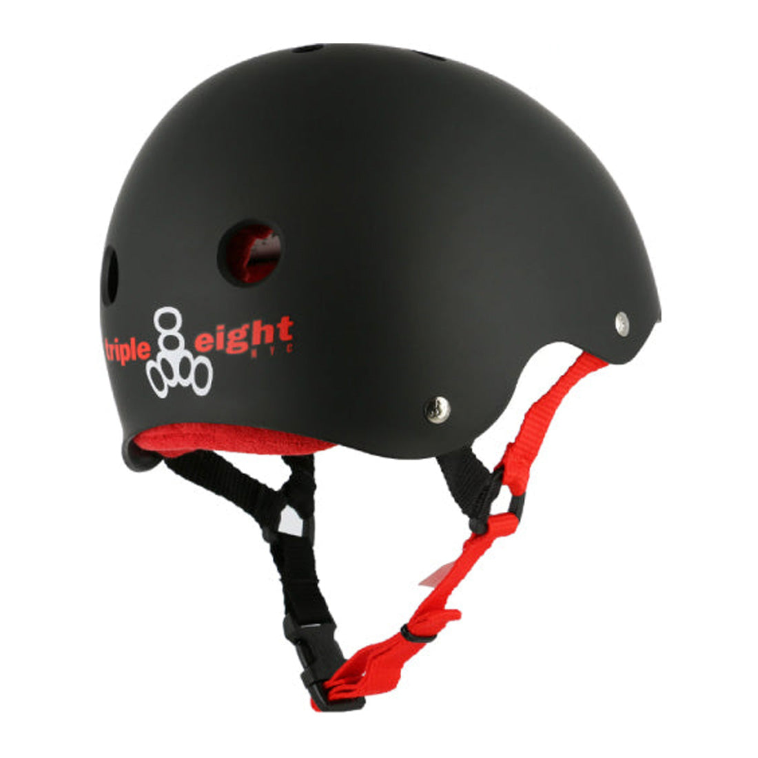 Triple 8 Skate SS Helmet - Black/Red Rubber Helmets