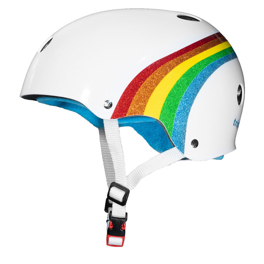 Triple 8 THE Cert SS Helmet - Rainbow White Gloss Helmets
