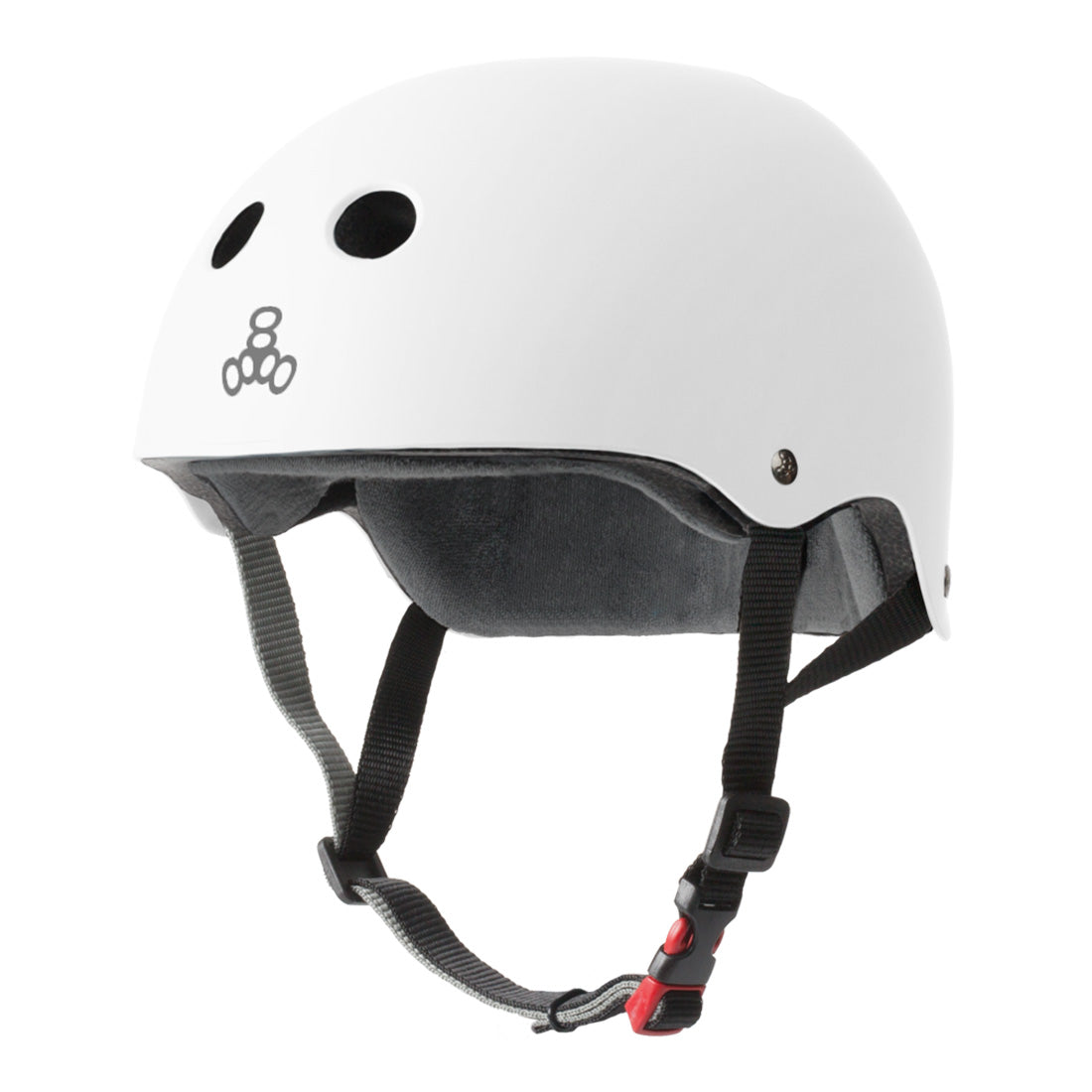 Triple 8 THE Cert SS Helmet - White Rubber Helmets