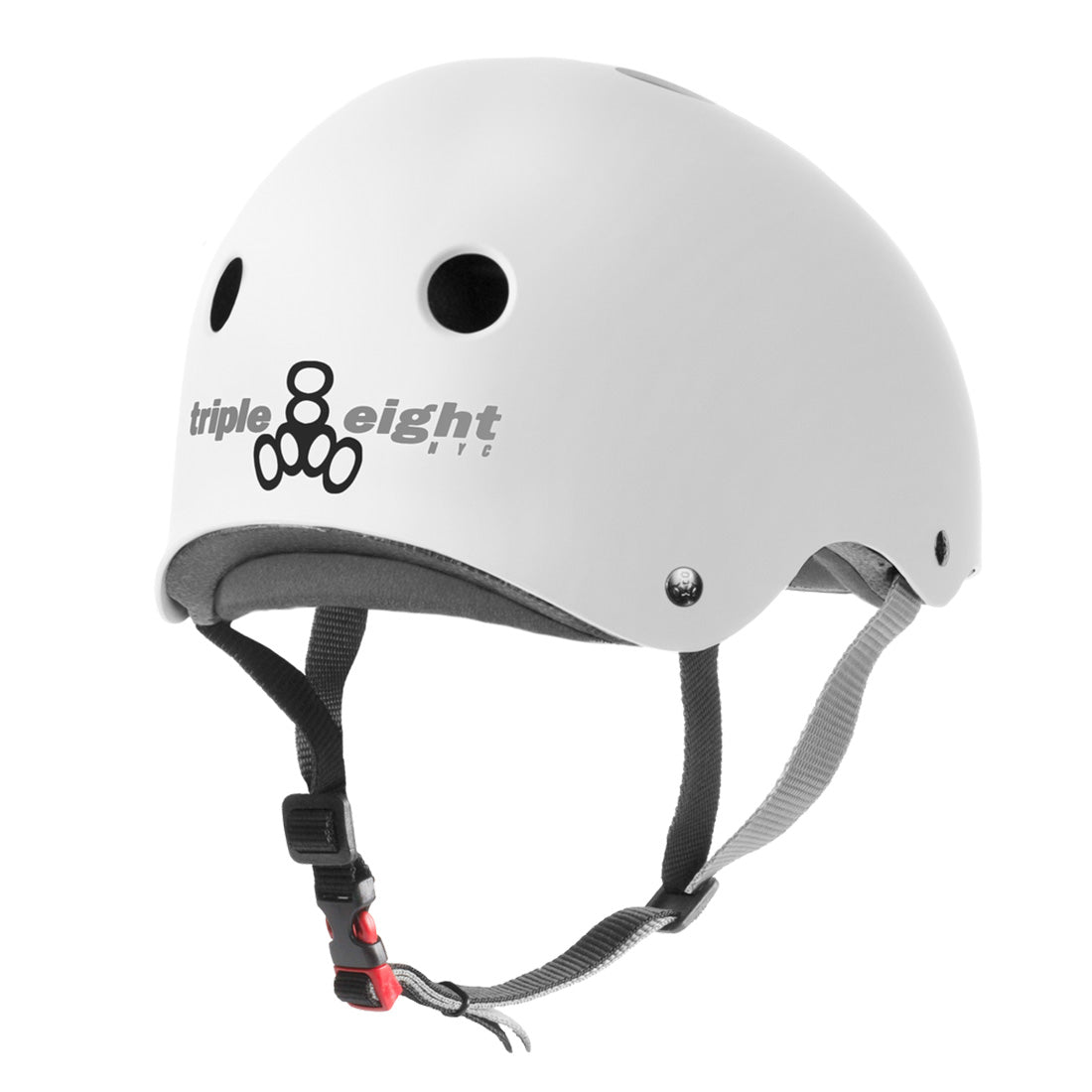 Triple 8 THE Cert SS Helmet - White Rubber Helmets