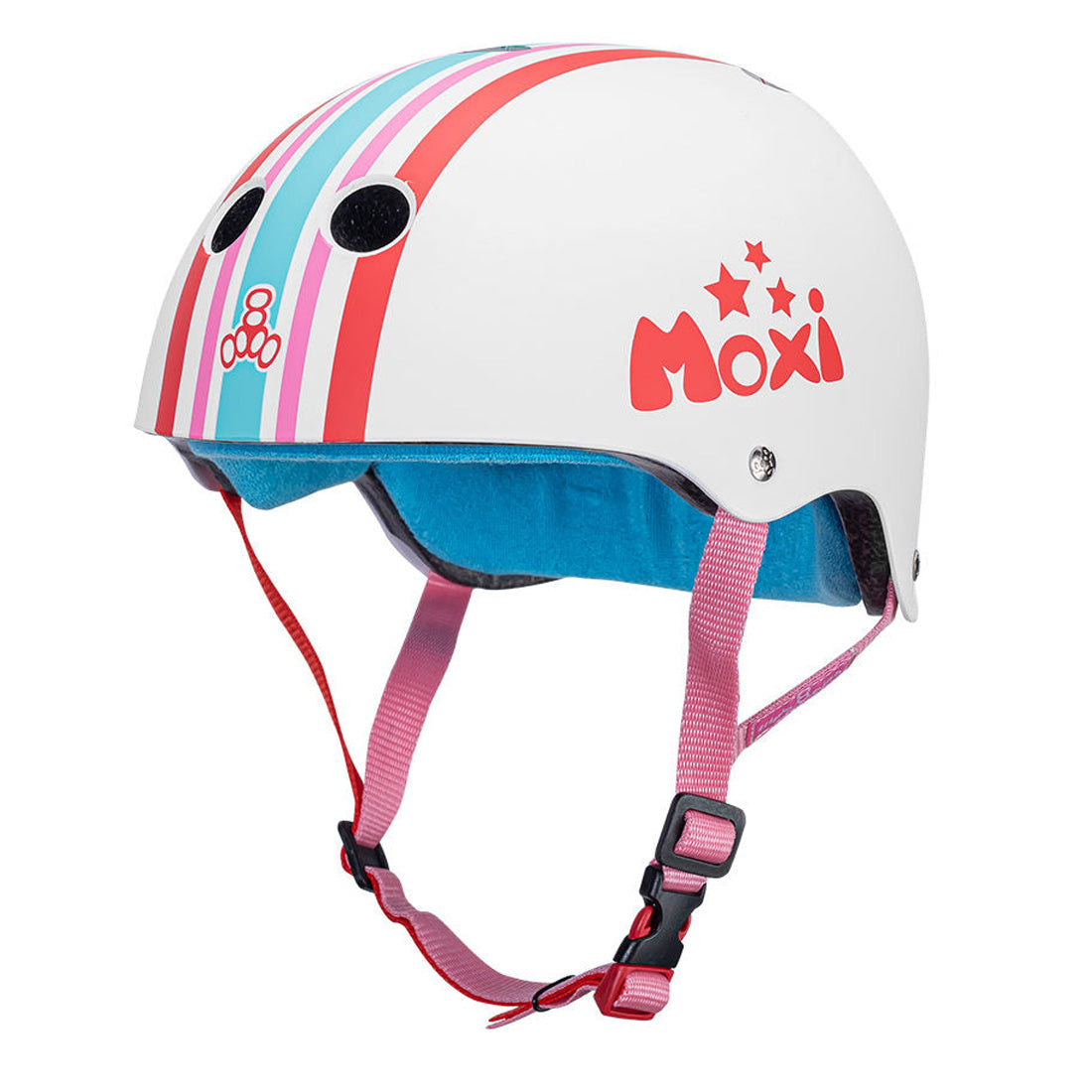 Triple 8 THE Cert SS Helmet - Moxi Stripey White Helmets