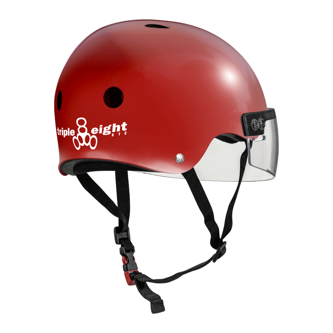Triple 8 THE Cert SS Visor Helmet - Scarlet Red Gloss Helmets