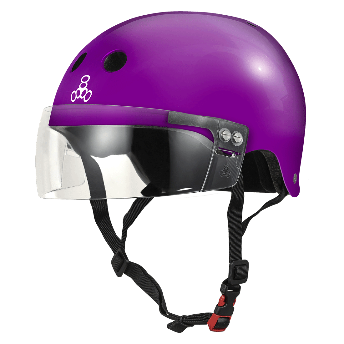 Triple 8 THE Cert SS Visor Helmet - Purple Gloss Helmets