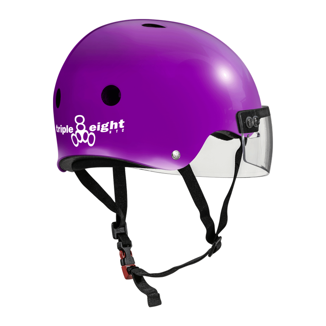 Triple 8 THE Cert SS Visor Helmet - Purple Gloss Helmets