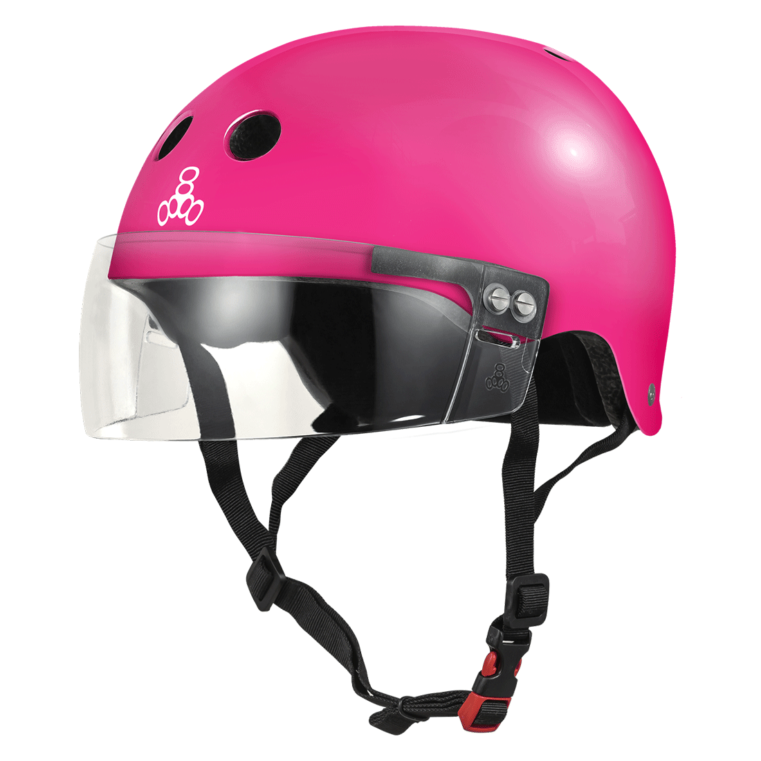 Triple 8 THE Cert SS Visor Helmet - Pink Gloss Helmets