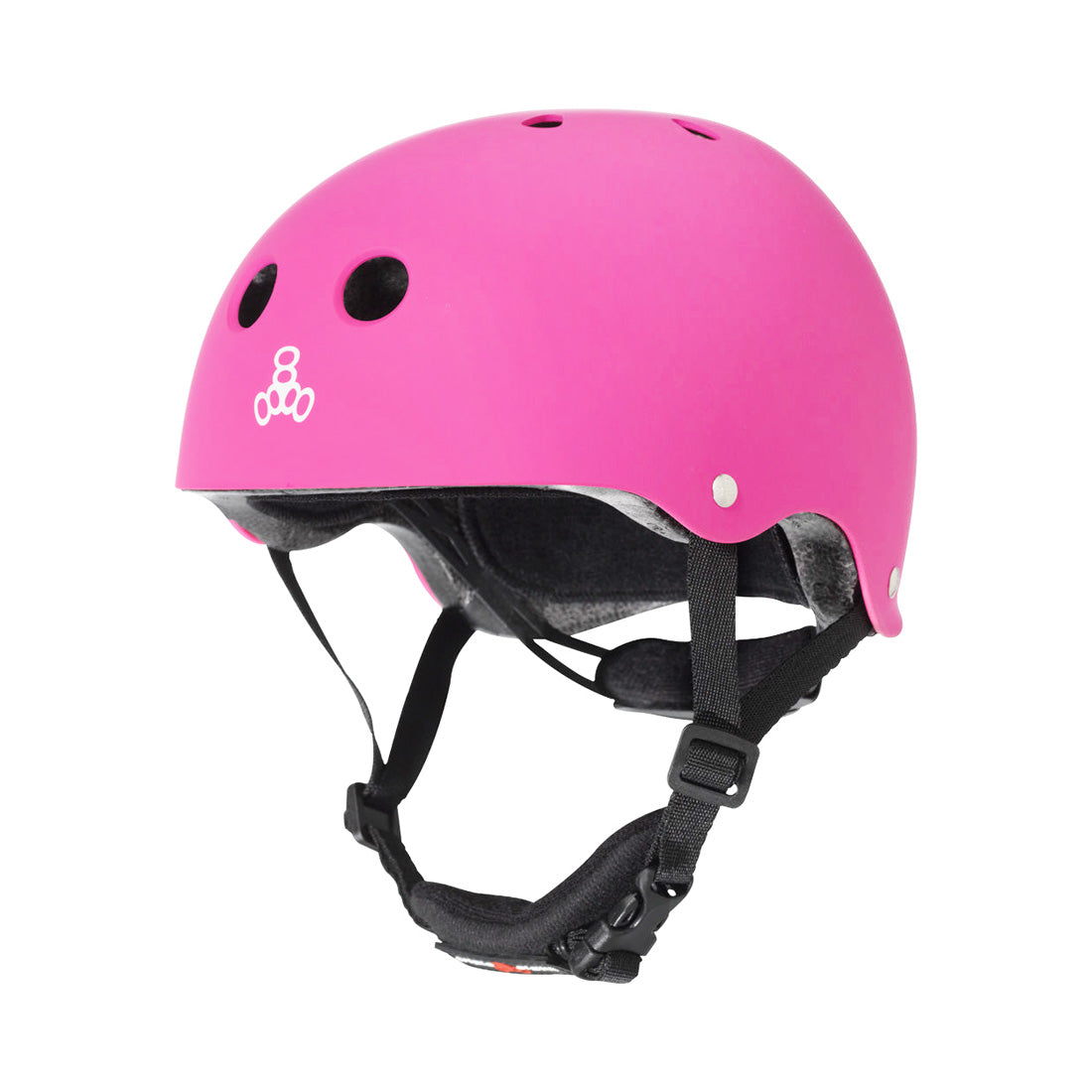 Triple 8 LIL8 Youth Bike Helmet - Neon Pink Rubber Helmets