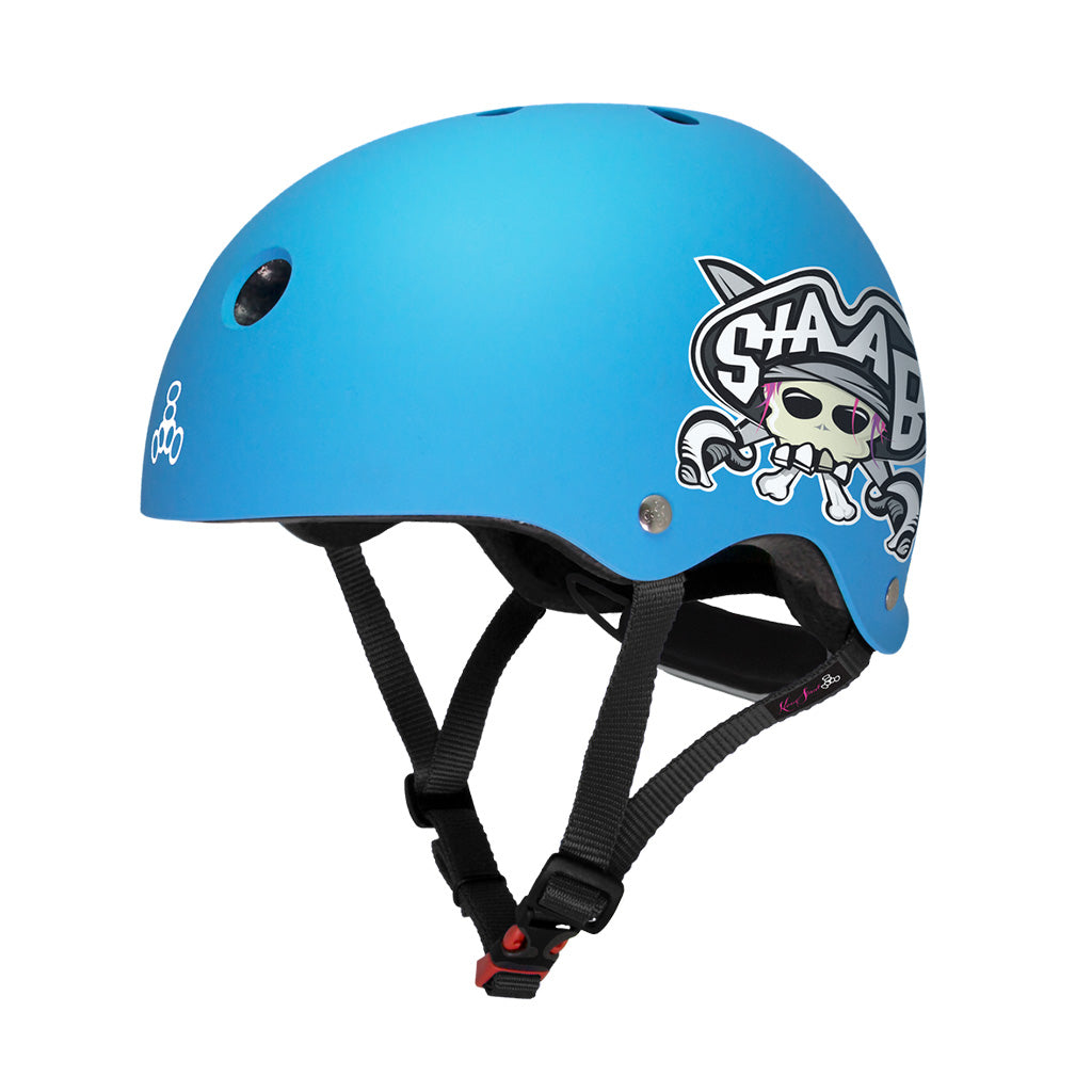 Triple 8 LIL8 Youth Bike Helmet - Staab Neon Blue Rubber Helmets