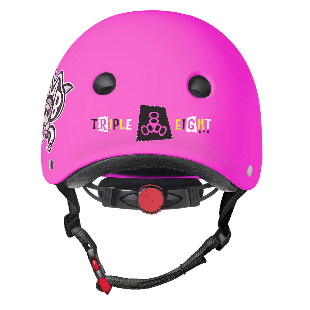 Triple 8 LIL8 Youth Bike Helmet - Staab Neon Pink Rubber Helmets