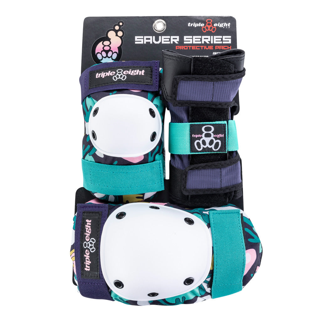 Triple 8 Saver Series Tri-Pack - Floral - Junior Protective Gear