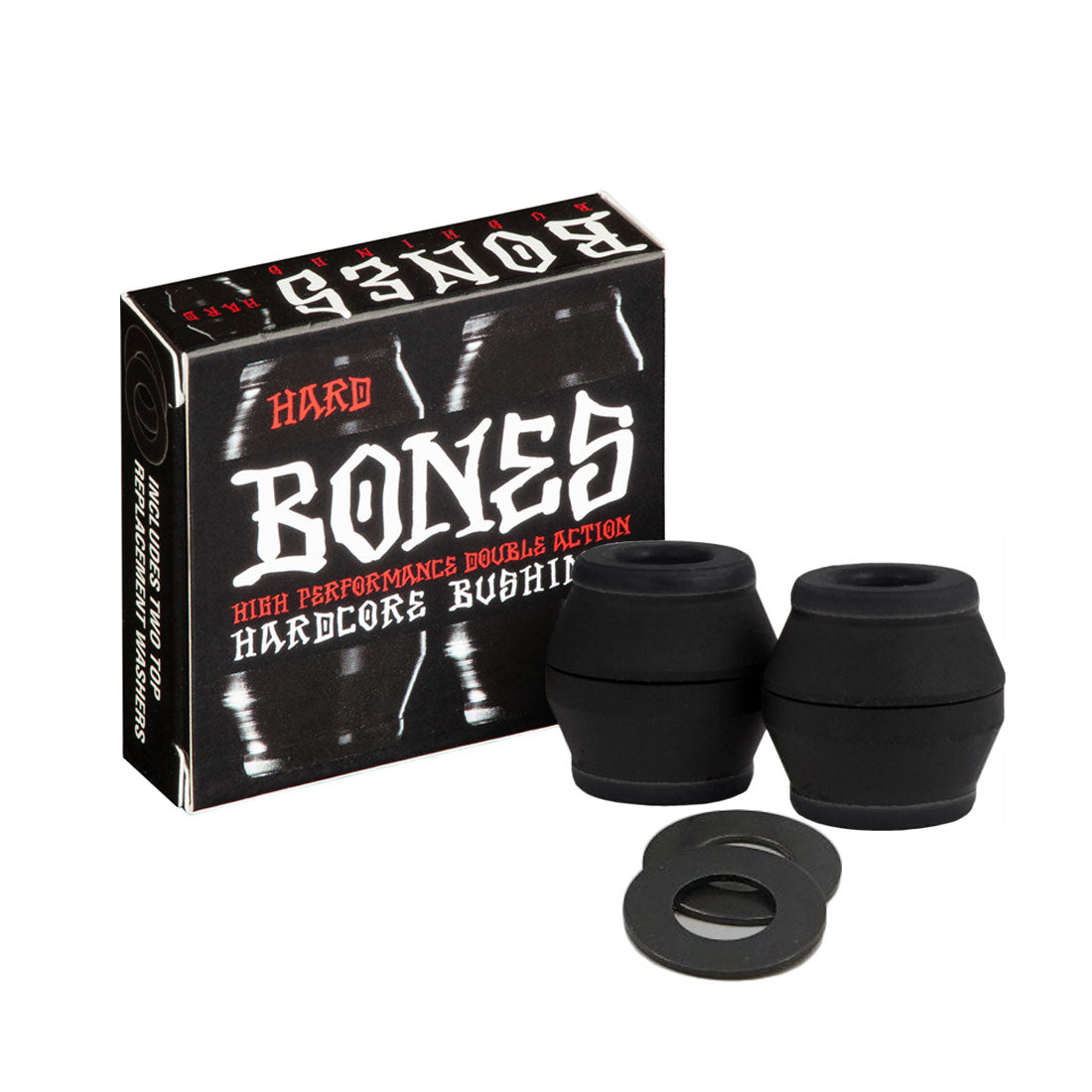 Bones Hardcore Conical Bushings 4pk - Black Black Hard | 96A Skateboard Hardware and Parts