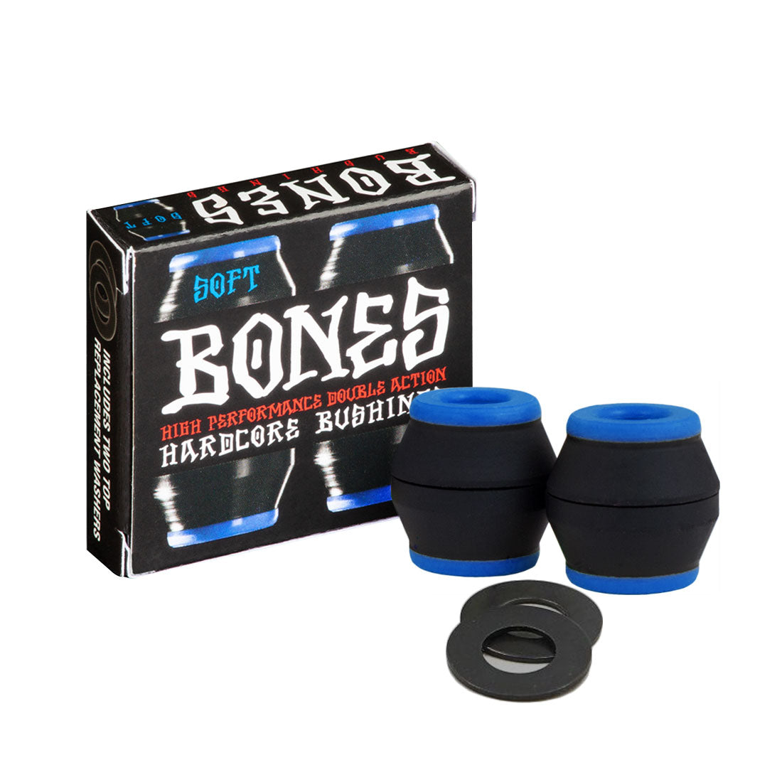 Bones Hardcore Conical Bushings 4pk - Black Black Soft | 81A Skateboard Hardware and Parts