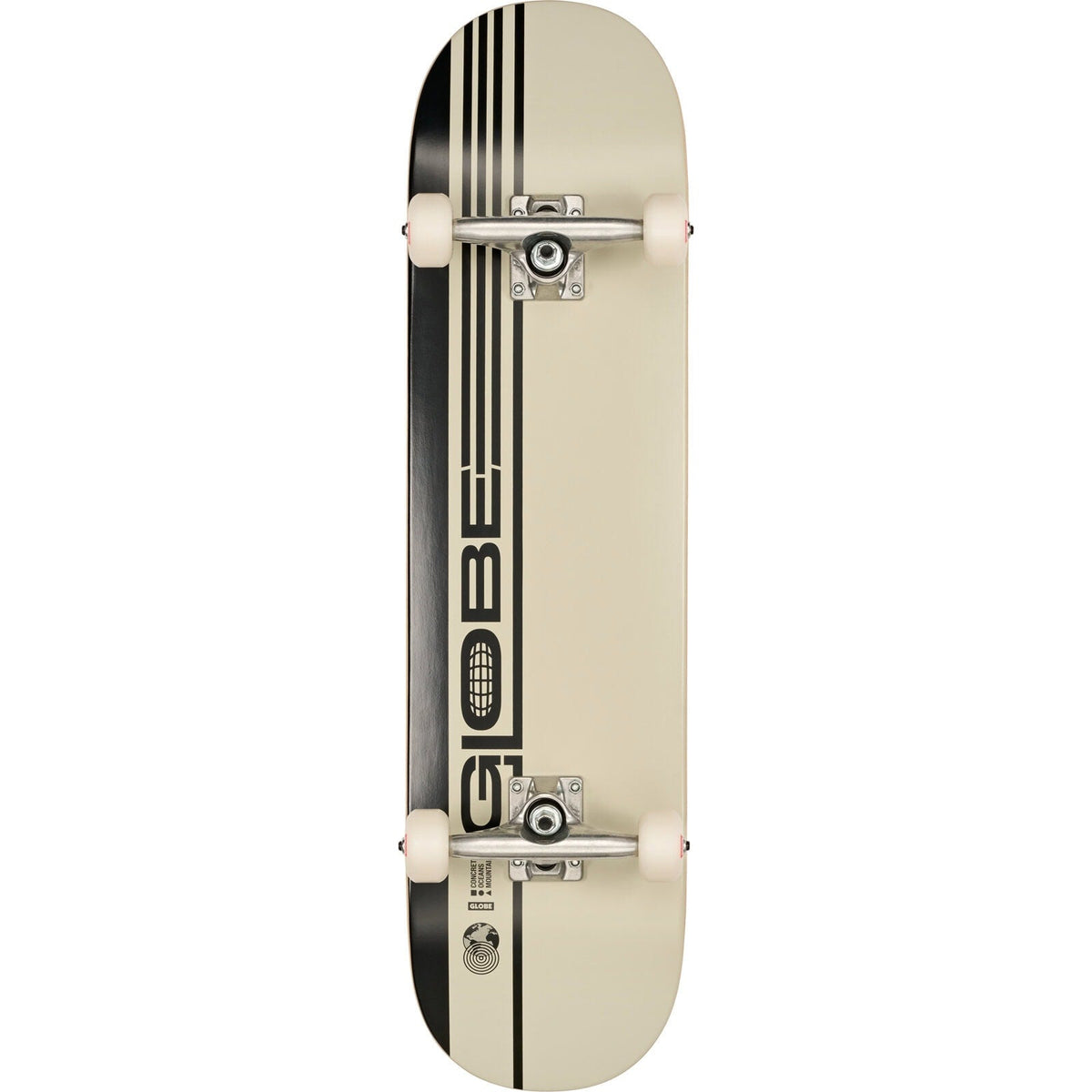 Globe G0 Strype Hard 8.0" Complete - Black/Off-White Skateboards