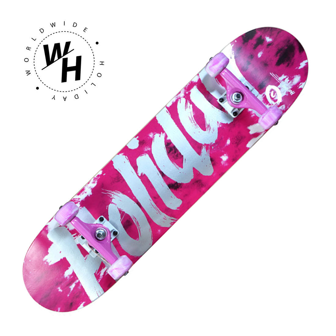 Holiday Tie Dye 7.25 Mini Complete - Pink Skateboard Completes Modern Street