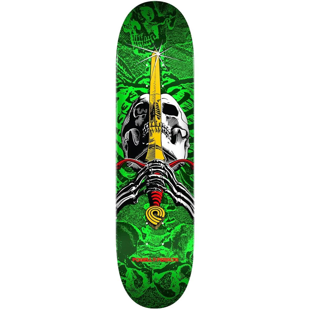 Powell Peralta Skull & Sword Deck Green 8.0" x 31.45" Skateboard Decks Modern Street