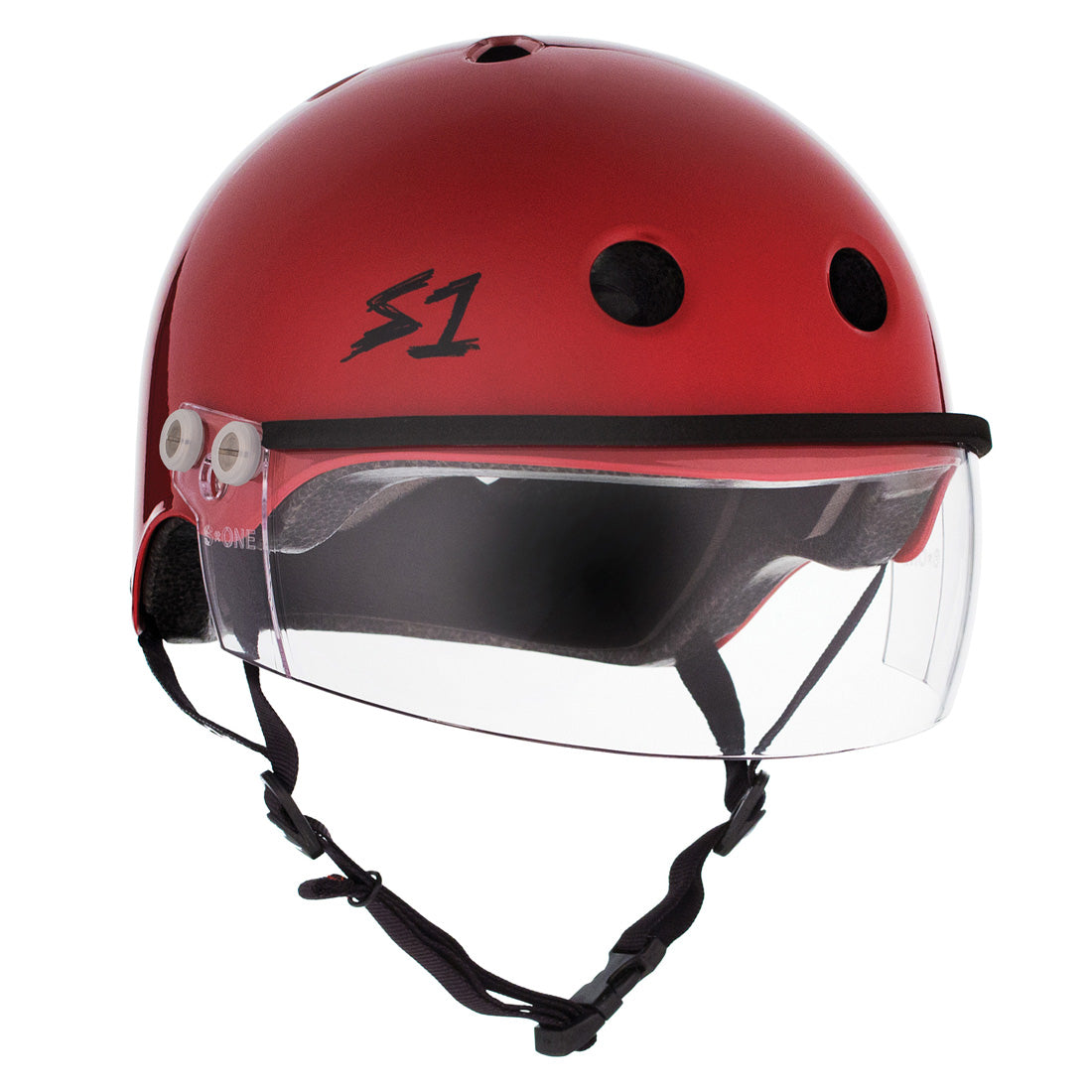 S-One Visor Lifer Helmet - Blood Red Gloss Helmets