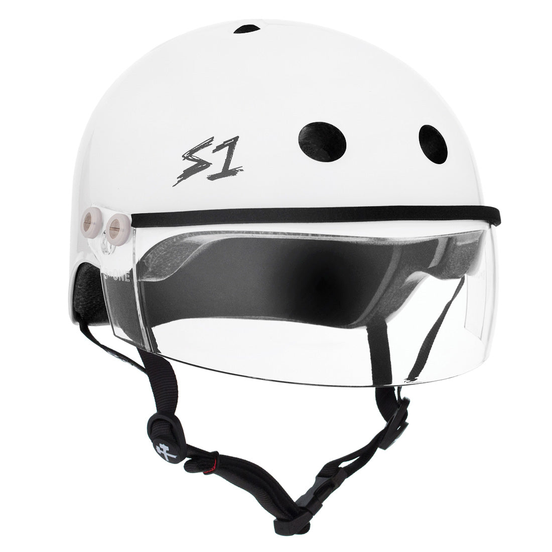 S-One Visor Lifer Helmet - White Gloss Helmets
