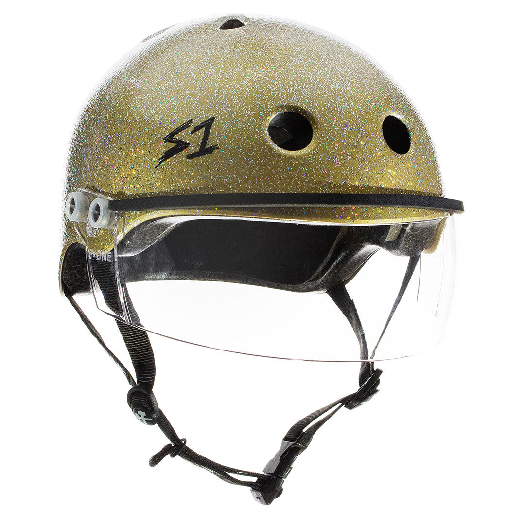 S-One Visor Lifer Helmet - Gold Glitter Helmets