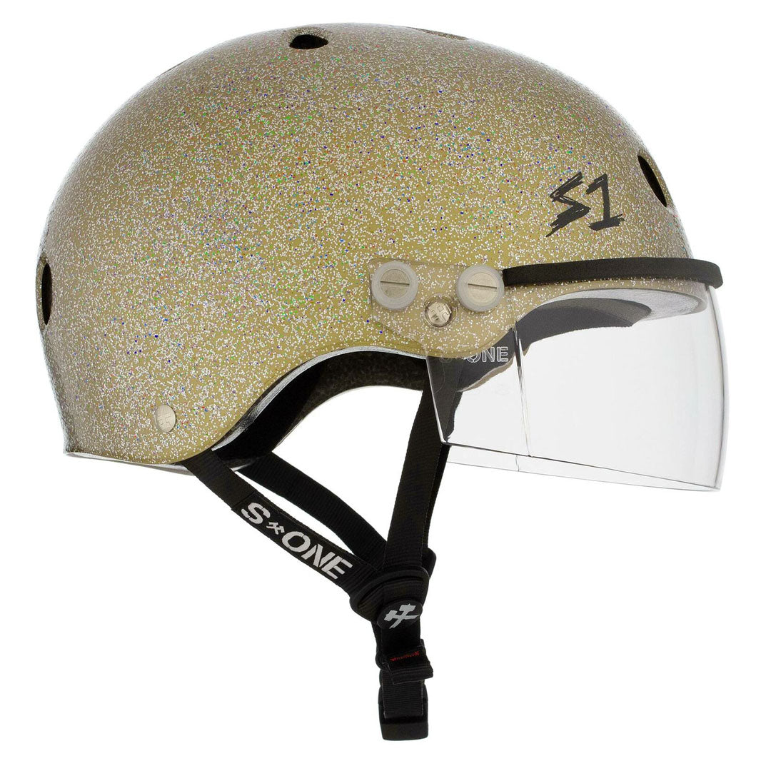 S-One Visor Lifer Helmet - Gold Glitter Helmets