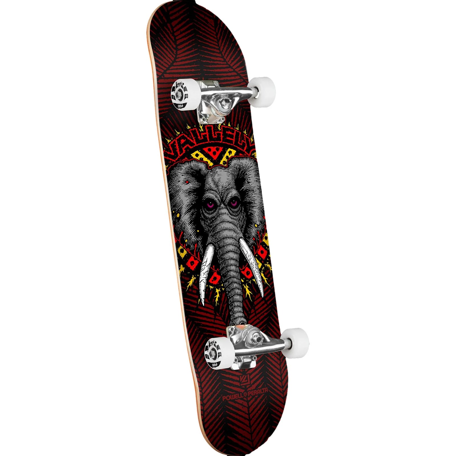 Powell Peralta Vallely Elephant Black/Burgundy 8.0" x 31.45" Complete Skateboard Skateboard Completes Modern Street