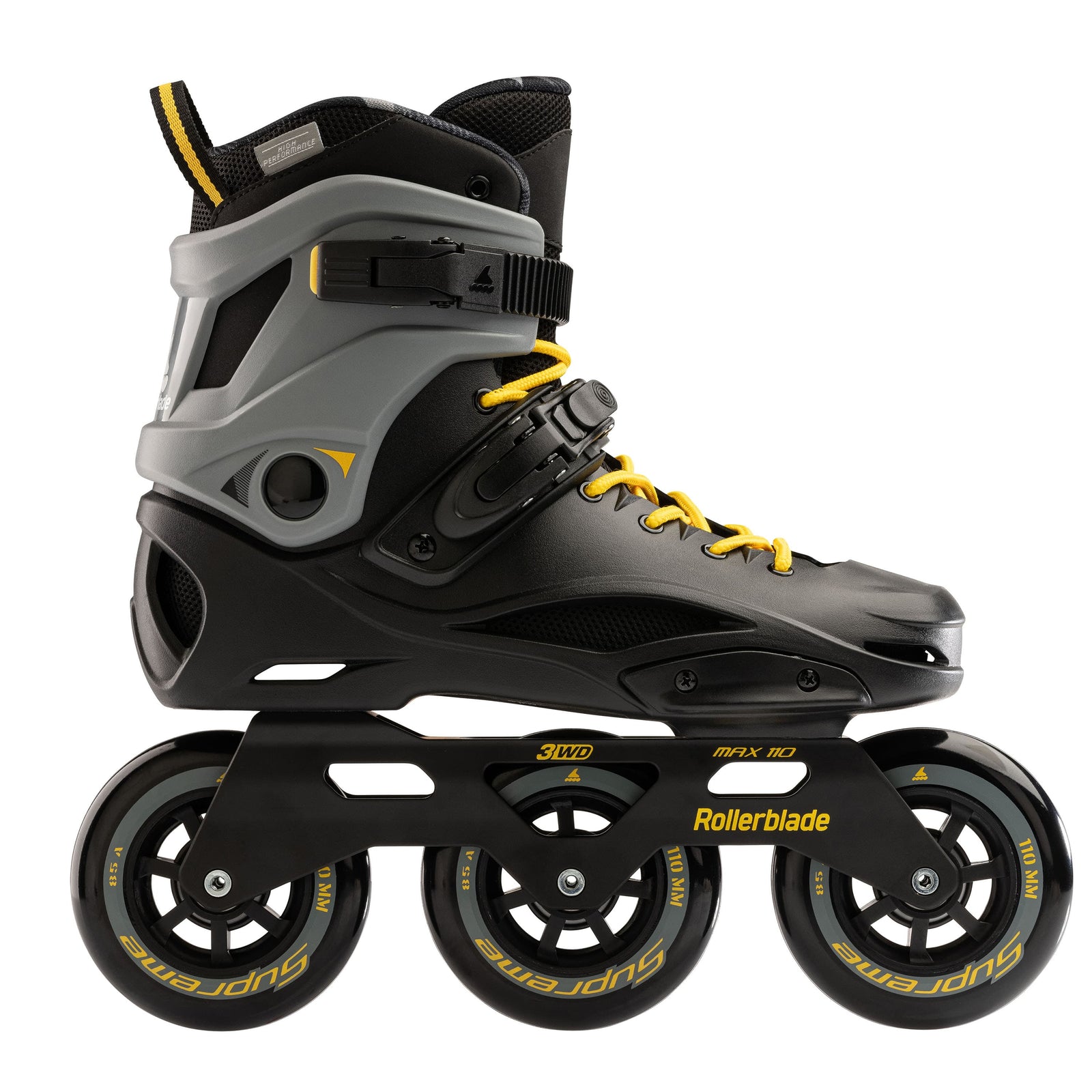 Rollerblade RB 110 3WD - Black/Saffron Yellow Inline Rec Skates