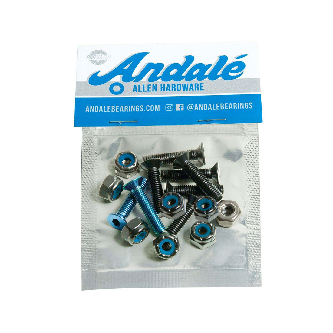 Andale 7/8in Allen Hardware 8pk - Blue Skateboard Hardware and Parts