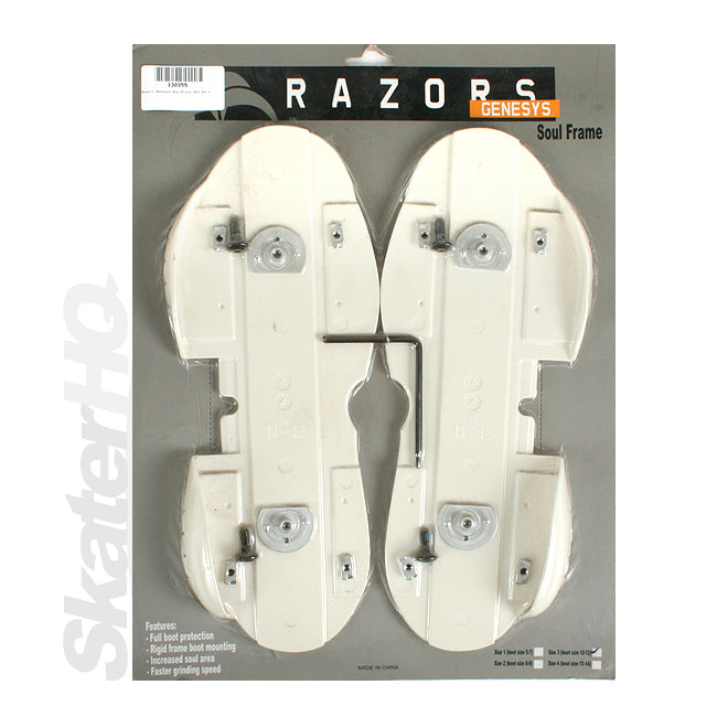 Razors Genesys SoulPlate Wht Sz 11-12 Inline Aggressive Accessories