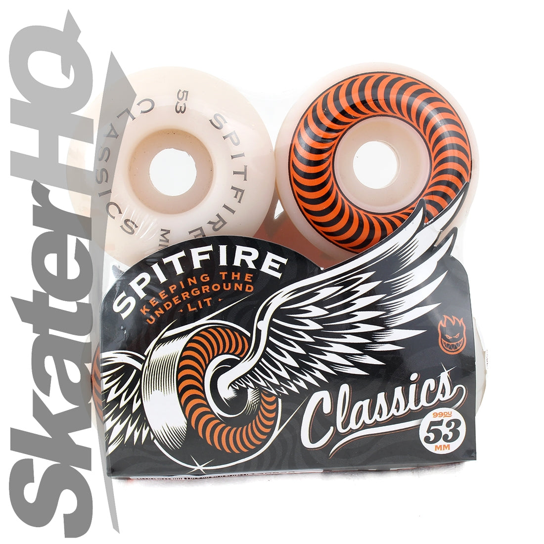 Spitfire Classics 53mm 99A 4pk - Orange Skateboard Wheels