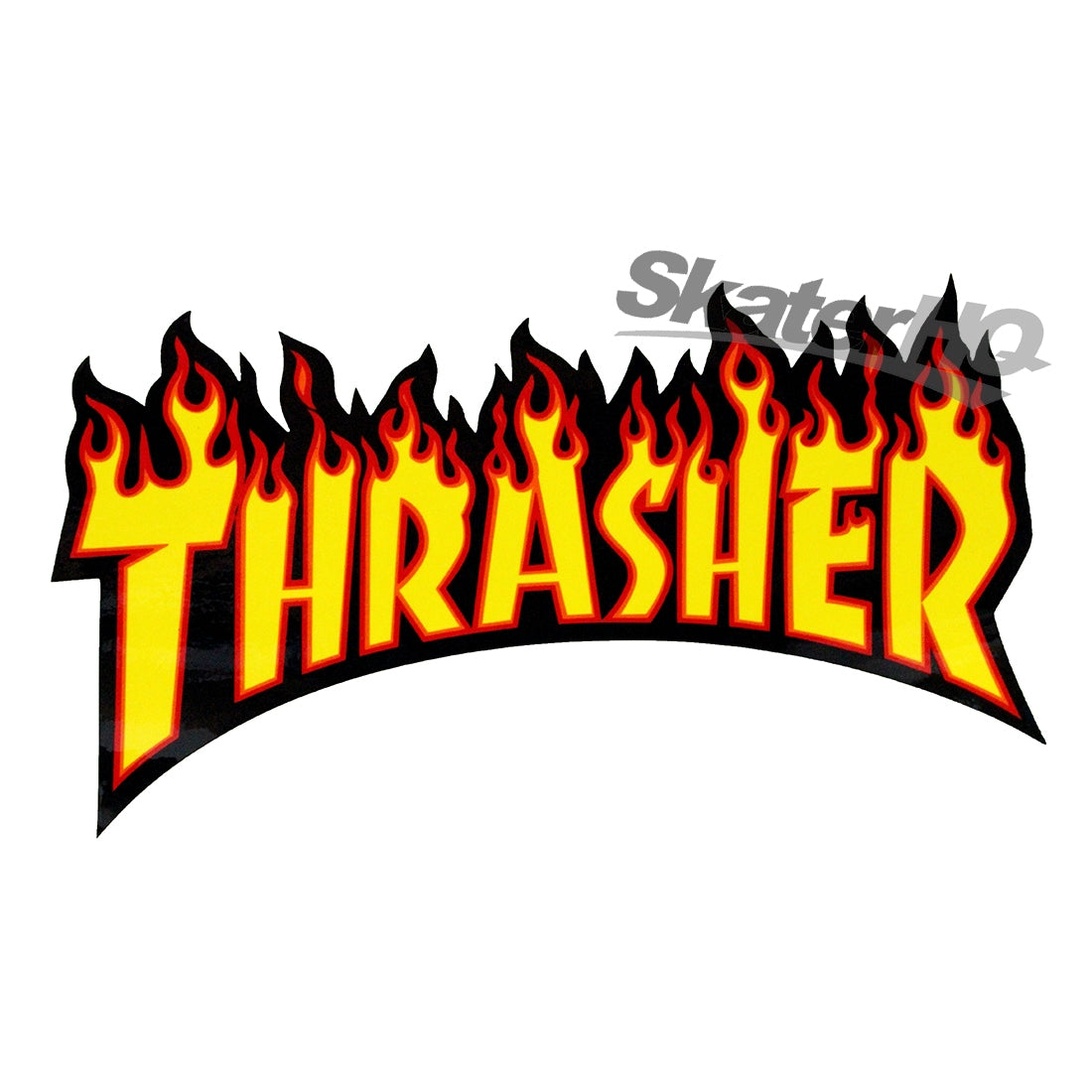 Thrasher Flame XL Sticker - Black/Yellow Stickers