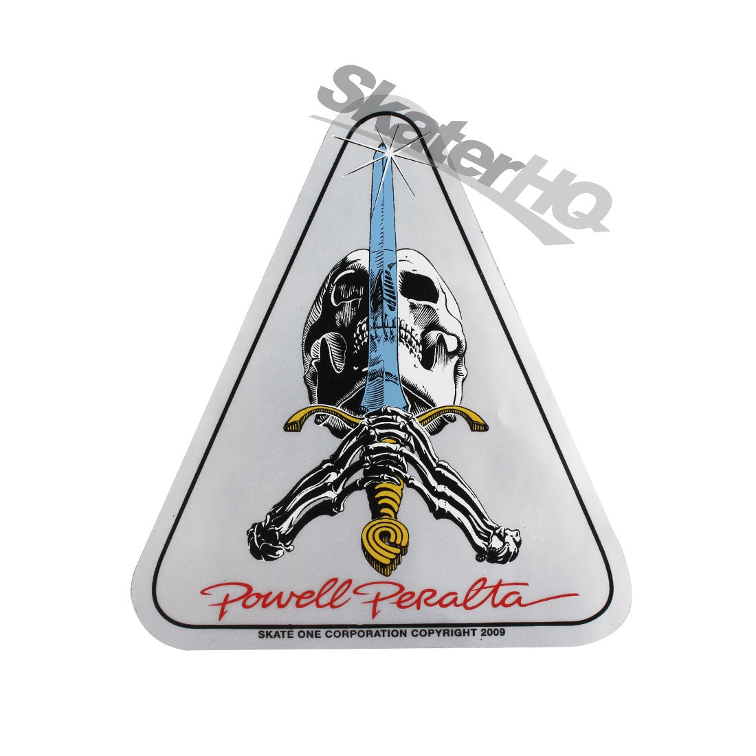 Powell Peralta Skull Sword Sticker - Silver Stickers