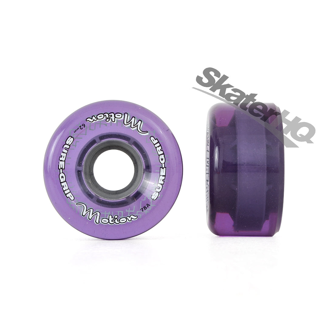 Sure-Grip Motion 62mm/78A 4pk - Trans Purple Roller Skate Wheels