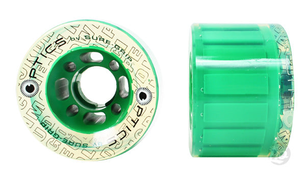 Sure-grip Optics Green 62mm/90a set of 8 Roller Skate Wheels