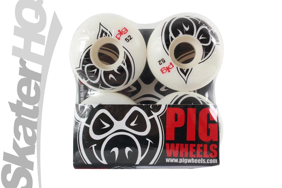 PIG Head 52mm - White Skateboard Wheels