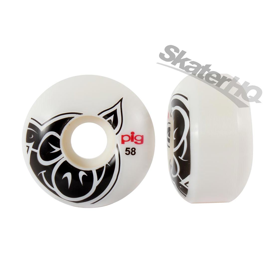 PIG Head 58mm - White Skateboard Wheels